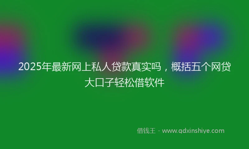 2025年最新网上私人贷款真实吗，概括五个网贷大口子轻松借软件