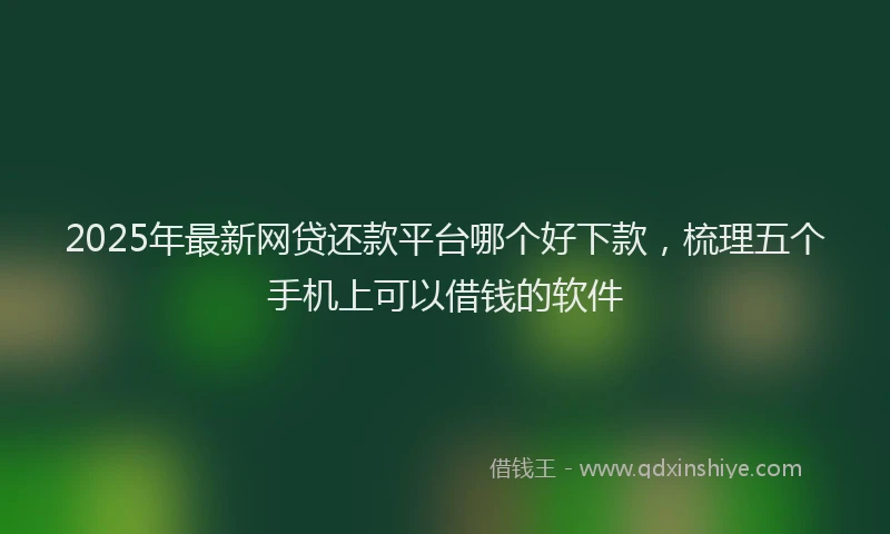 2025年最新网贷还款平台哪个好下款，梳理五个手机上可以借钱的软件