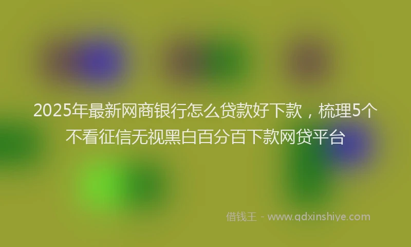2025年最新网商银行怎么贷款好下款，梳理5个不看征信无视黑白百分百下款网贷平台