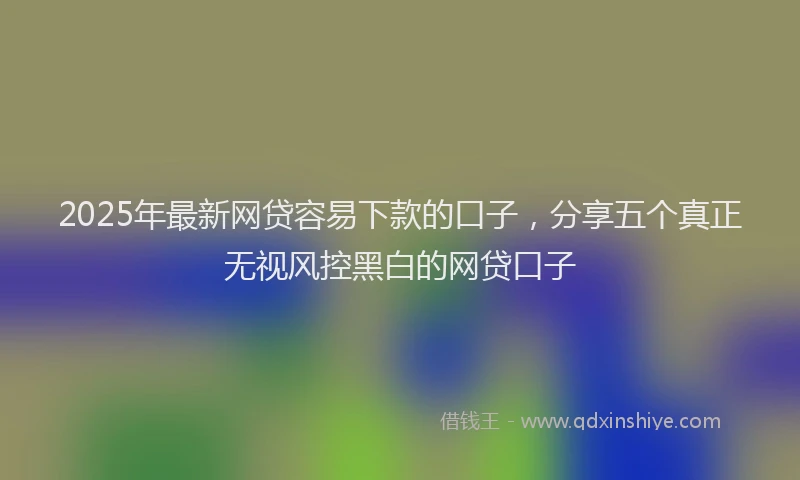 2025年最新网贷容易下款的口子，分享五个真正无视风控黑白的网贷口子