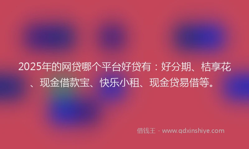 2025年的网贷哪个平台好贷有：好分期、桔享花、现金借款宝、快乐小租、现金贷易借等。