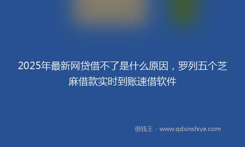 2025年最新网贷借不了是什么原因，罗列五个芝麻借款实时到账速借软件