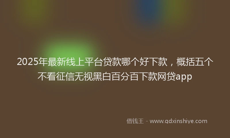 2025年最新线上平台贷款哪个好下款，概括五个不看征信无视黑白百分百下款网贷app