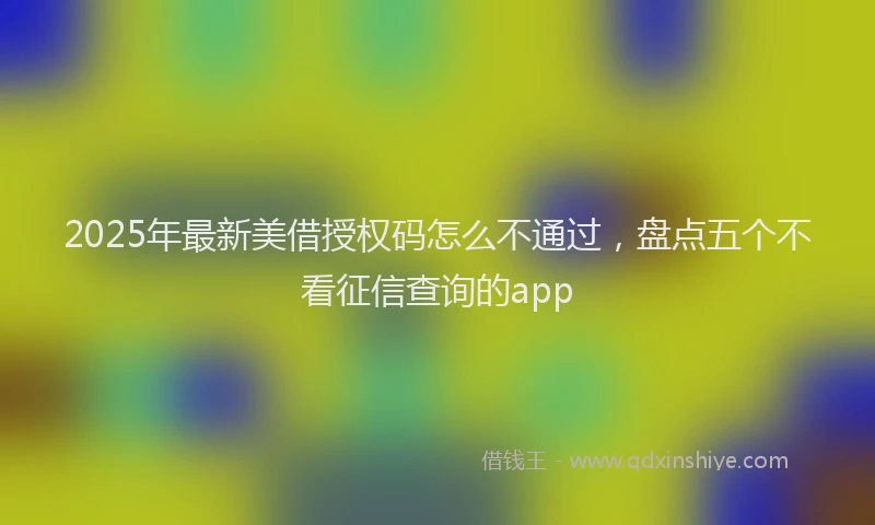 2025年最新美借授权码怎么不通过，盘点五个不看征信查询的app
