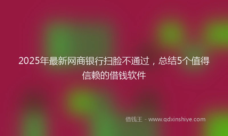 2025年最新网商银行扫脸不通过，总结5个值得信赖的借钱软件