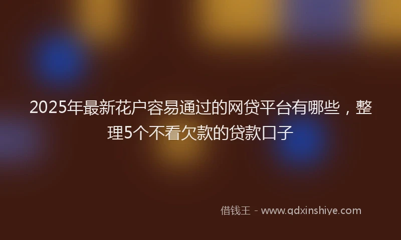 2025年最新花户容易通过的网贷平台有哪些，整理5个不看欠款的贷款口子