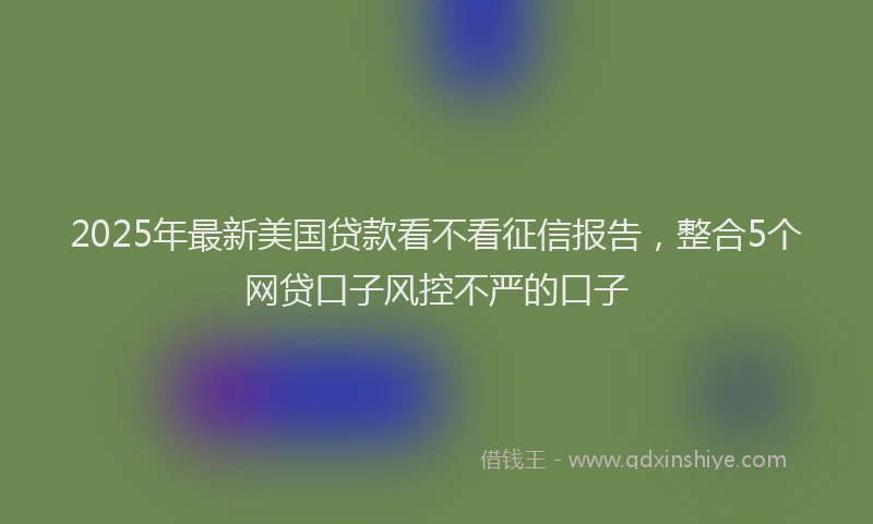 2025年最新美国贷款看不看征信报告，整合5个网贷口子风控不严的口子