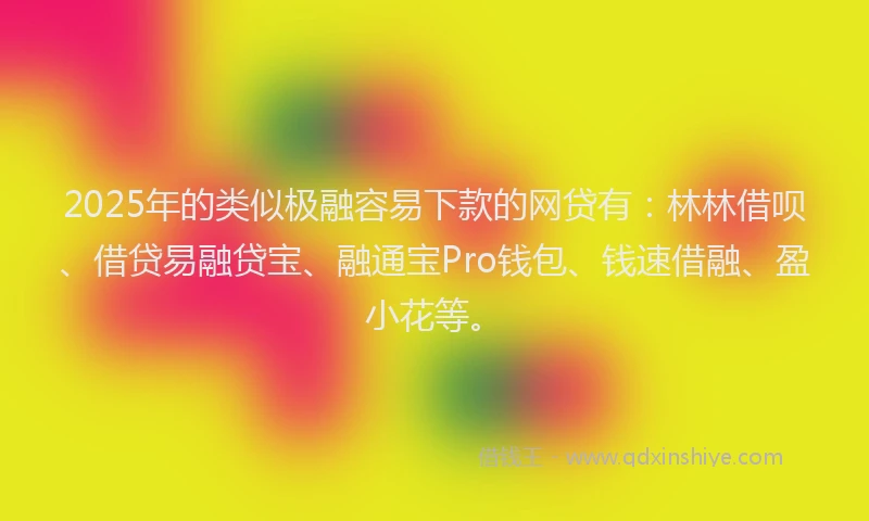 2025年的类似极融容易下款的网贷有：林林借呗、借贷易融贷宝、融通宝Pro钱包、钱速借融、盈小花等。