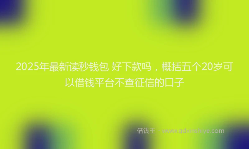 2025年最新读秒钱包 好下款吗，概括五个20岁可以借钱平台不查征信的口子
