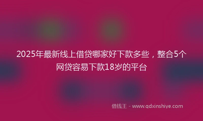 2025年最新线上借贷哪家好下款多些，整合5个网贷容易下款18岁的平台