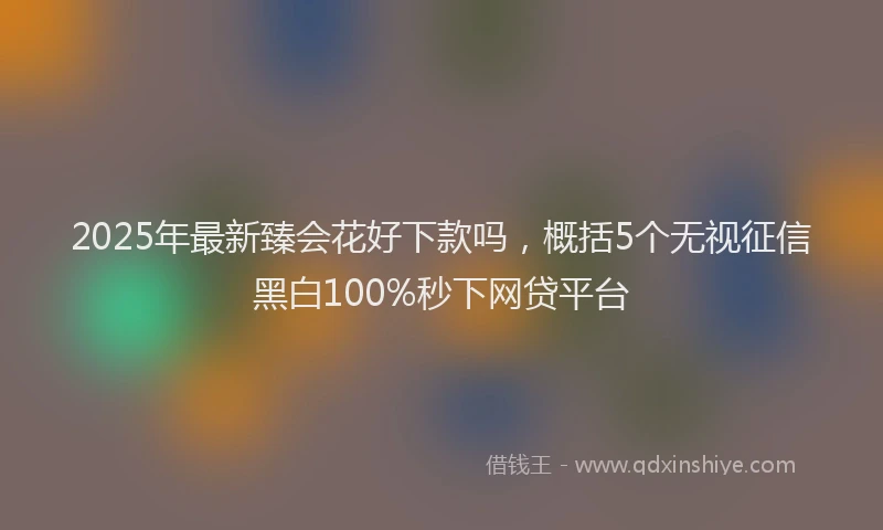 2025年最新臻会花好下款吗，概括5个无视征信黑白100%秒下网贷平台