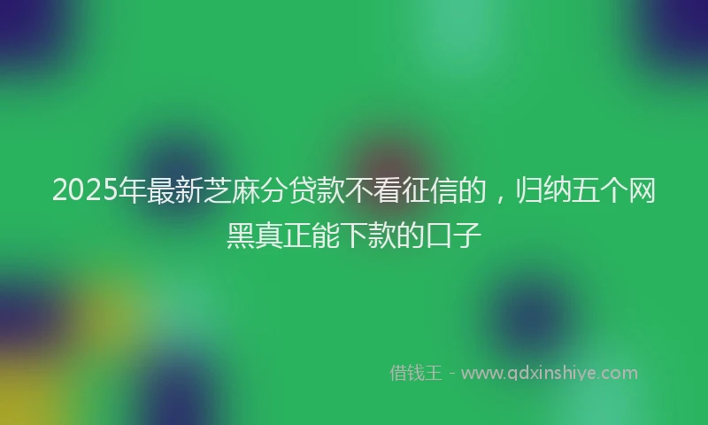 2025年最新芝麻分贷款不看征信的,归纳五个网黑真正能下款的口子
