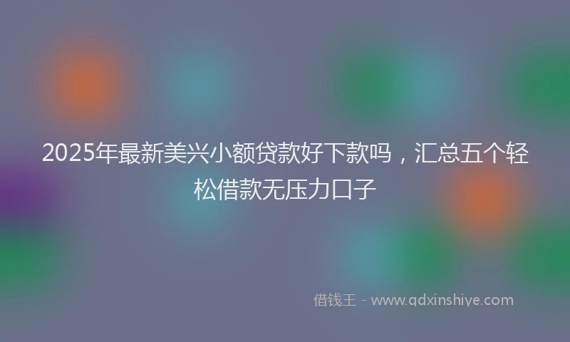 2025年最新美兴小额贷款好下款吗，汇总五个轻松借款无压力口子