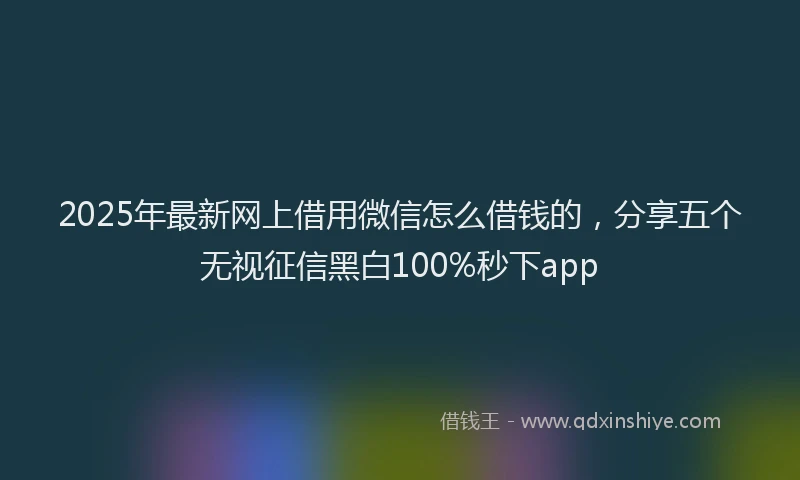 2025年最新网上借用微信怎么借钱的，分享五个无视征信黑白100%秒下app