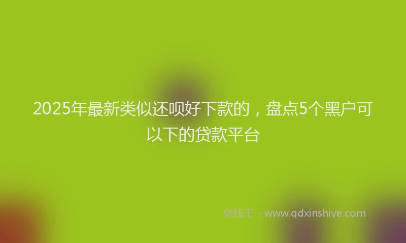 2025年最新类似还呗好下款的，盘点5个黑户可以下的贷款平台