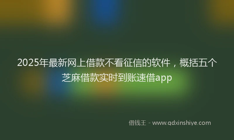 2025年最新网上借款不看征信的软件，概括五个芝麻借款实时到账速借app