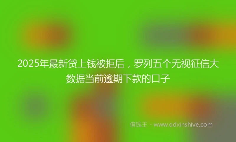 2025年最新贷上钱被拒后，罗列五个无视征信大数据当前逾期下款的口子