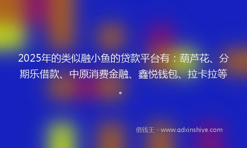 2025年的类似融小鱼的贷款平台有：葫芦花、分期乐借款、中原消费金融、鑫悦钱包、拉卡拉等。