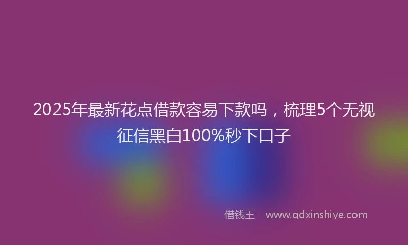 2025年最新花点借款容易下款吗，梳理5个无视征信黑白100%秒下口子