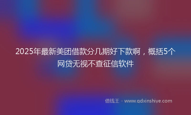 2025年最新美团借款分几期好下款啊，概括5个网贷无视不查征信软件
