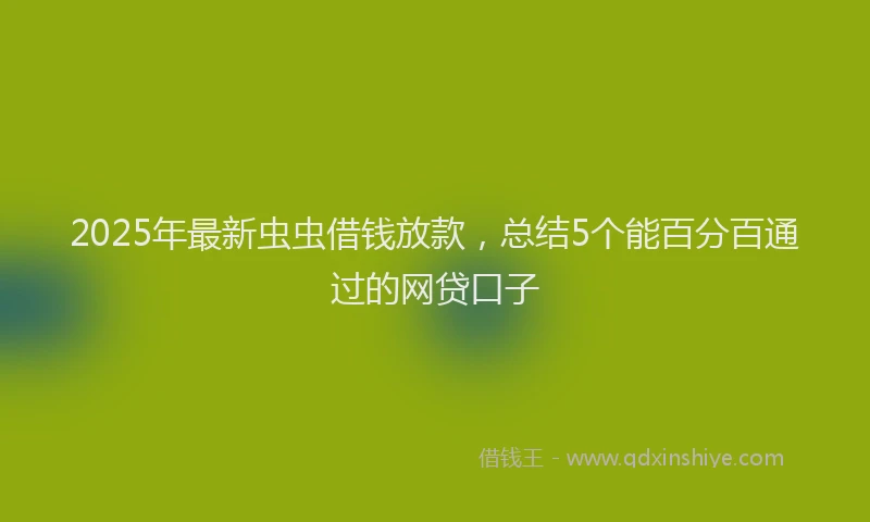 2025年最新虫虫借钱放款，总结5个能百分百通过的网贷口子
