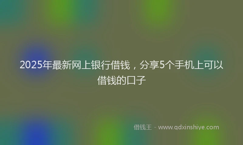 2025年最新网上银行借钱，分享5个手机上可以借钱的口子