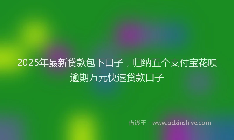 2025年最新贷款包下口子，归纳五个支付宝花呗逾期万元快速贷款口子