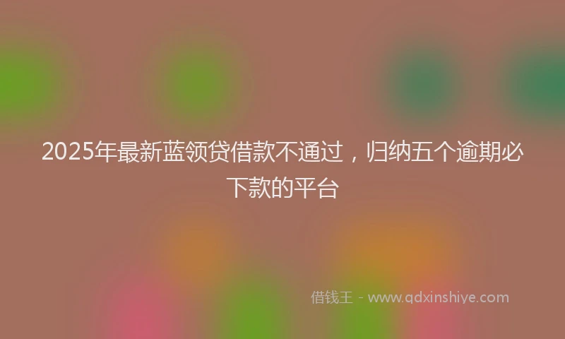 2025年最新蓝领贷借款不通过，归纳五个逾期必下款的平台