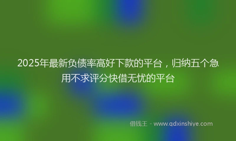 2025年最新负债率高好下款的平台，归纳五个急用不求评分快借无忧的平台