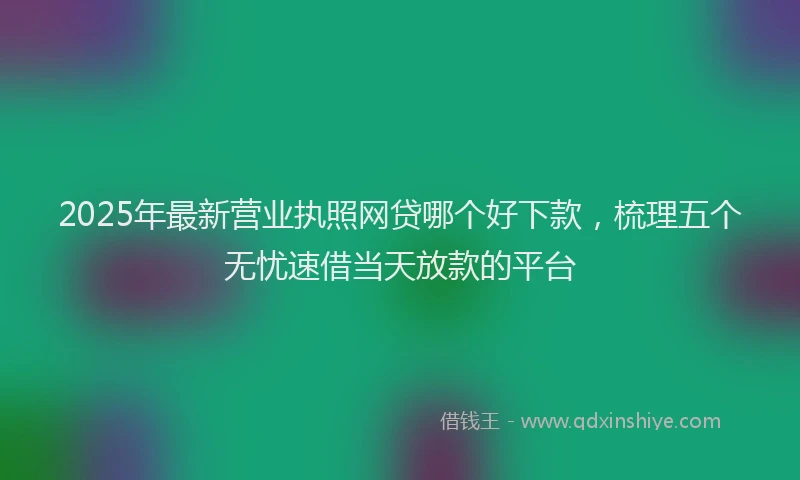 2025年最新营业执照网贷哪个好下款，梳理五个无忧速借当天放款的平台
