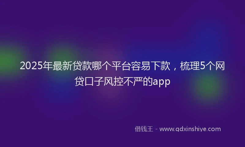2025年最新贷款哪个平台容易下款，梳理5个网贷口子风控不严的app