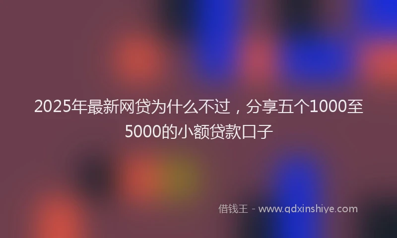 2025年最新网贷为什么不过，分享五个1000至5000的小额贷款口子