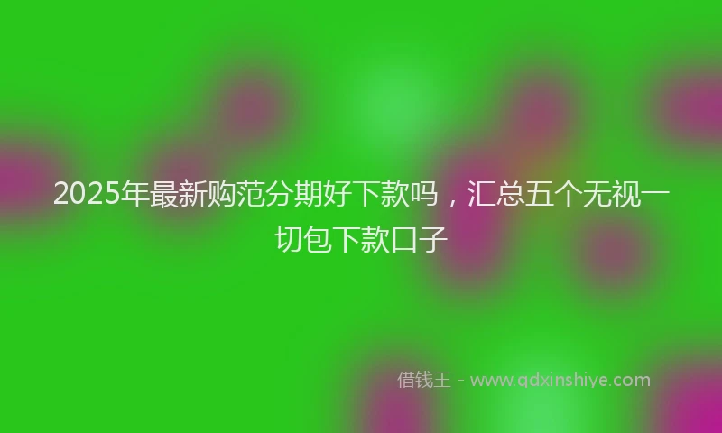 2025年最新购范分期好下款吗，汇总五个无视一切包下款口子