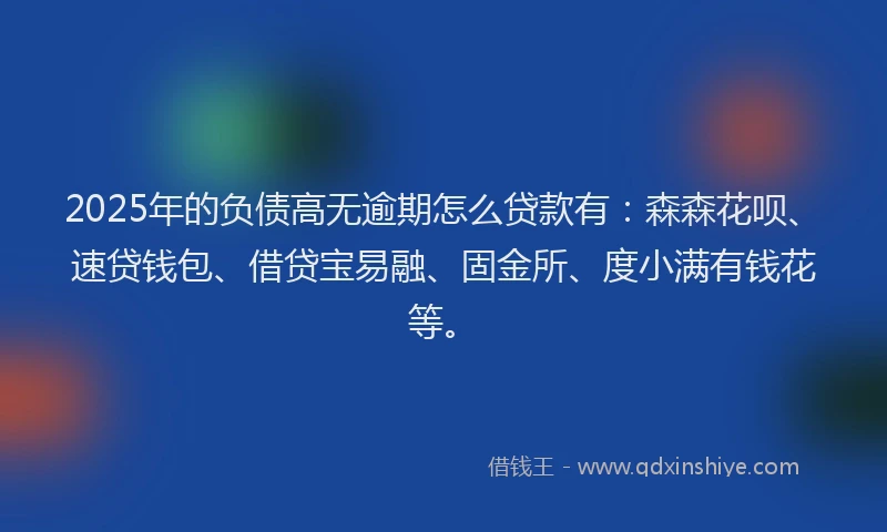 2025年的负债高无逾期怎么贷款有：森森花呗、速贷钱包、借贷宝易融、固金所、度小满有钱花等。