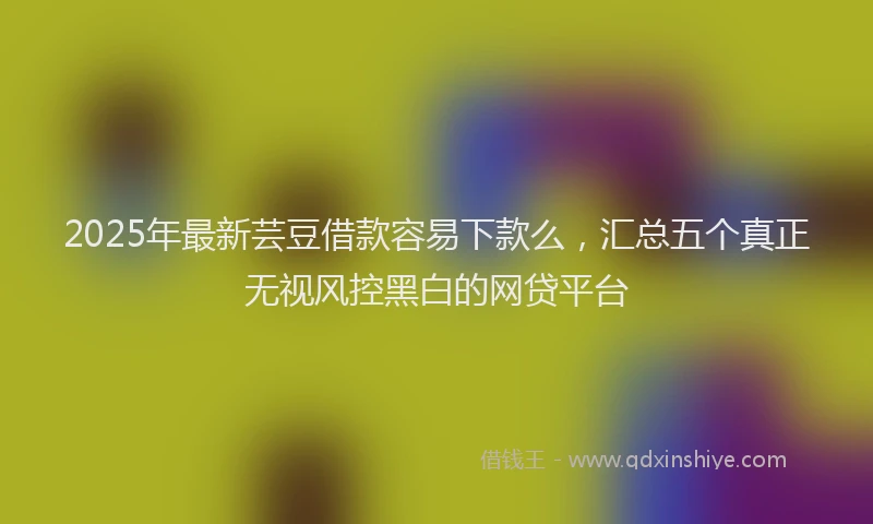 2025年最新芸豆借款容易下款么，汇总五个真正无视风控黑白的网贷平台