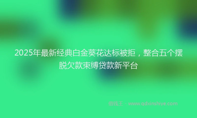 2025年最新经典白金葵花达标被拒，整合五个摆脱欠款束缚贷款新平台