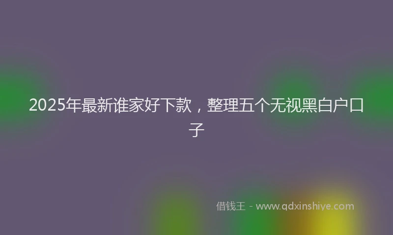 2025年最新谁家好下款，整理五个无视黑白户口子