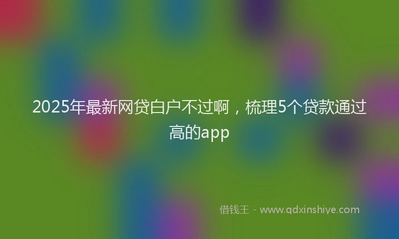 2025年最新网贷白户不过啊，梳理5个贷款通过高的app