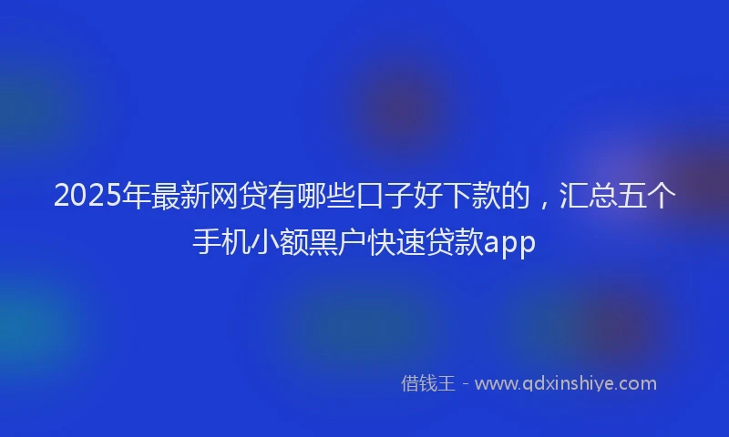 2025年最新网贷有哪些口子好下款的，汇总五个手机小额黑户快速贷款app