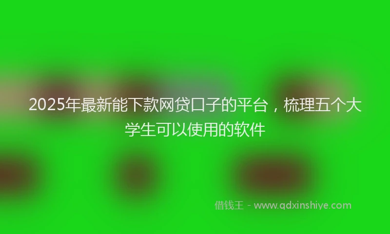 2025年最新能下款网贷口子的平台，梳理五个大学生可以使用的软件