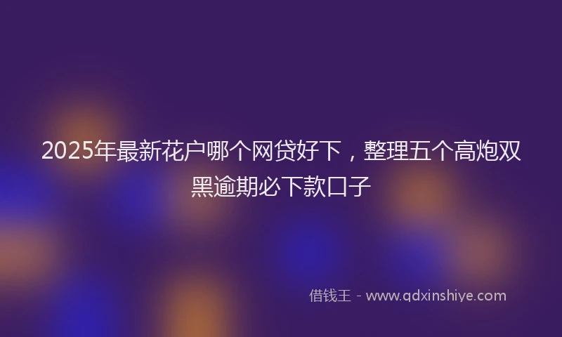 2025年最新花户哪个网贷好下，整理五个高炮双黑逾期必下款口子