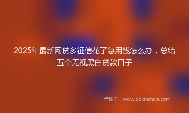 2025年最新网贷多征信花了急用钱怎么办，总结五个无视黑白贷款口子