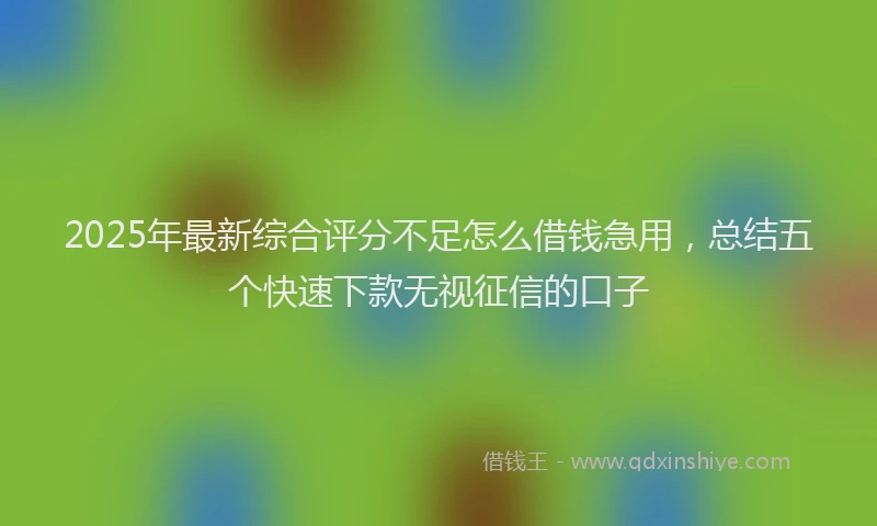 2025年最新综合评分不足怎么借钱急用，总结五个快速下款无视征信的口子