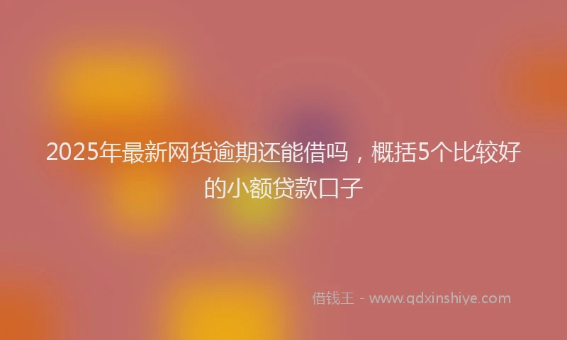 2025年最新网货逾期还能借吗，概括5个比较好的小额贷款口子