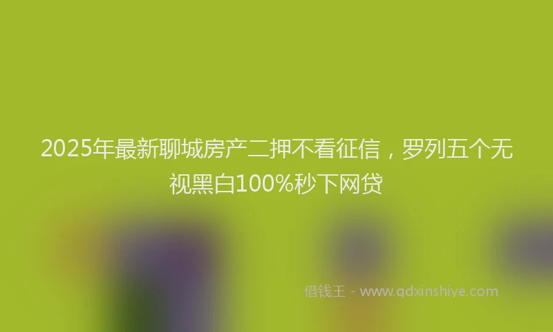 2025年最新聊城房产二押不看征信,罗列五个无视黑白100%秒下网贷