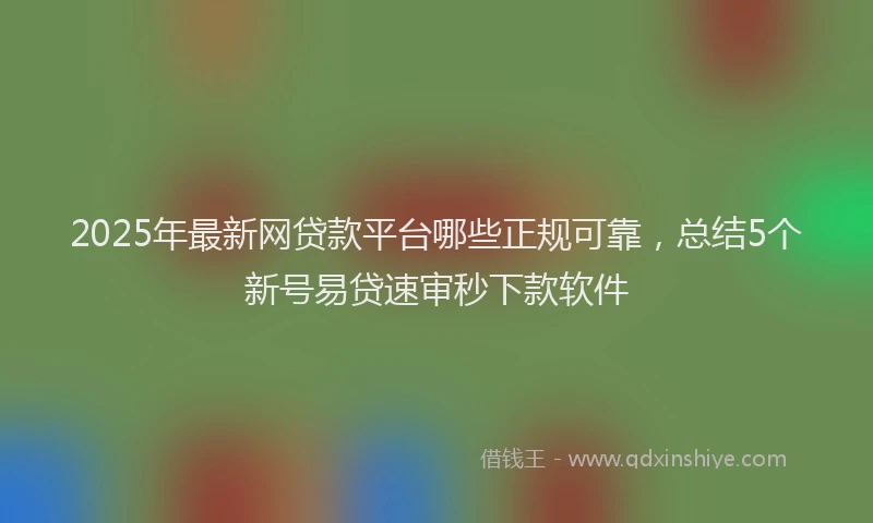 2025年最新网贷款平台哪些正规可靠，总结5个新号易贷速审秒下款软件