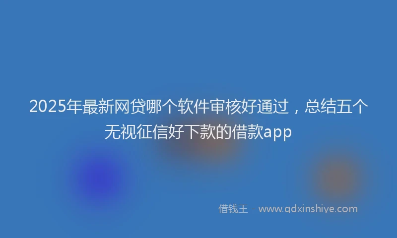 2025年最新网贷哪个软件审核好通过,总结五个无视征信好下款的借款app