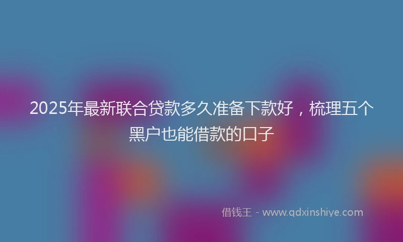2025年最新联合贷款多久准备下款好，梳理五个黑户也能借款的口子