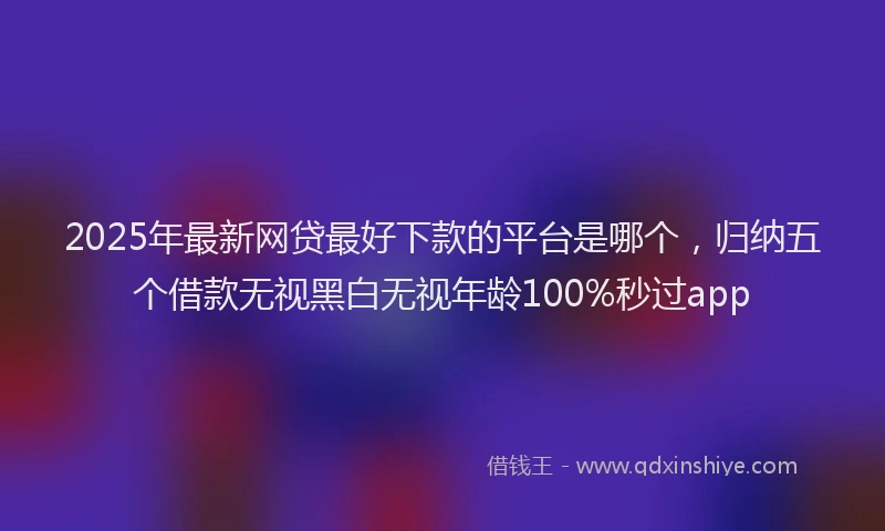 2025年最新网贷最好下款的平台是哪个，归纳五个借款无视黑白无视年龄100%秒过app