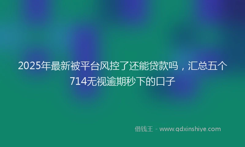 2025年最新被平台风控了还能贷款吗，汇总五个714无视逾期秒下的口子